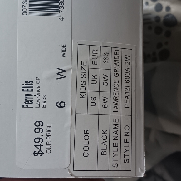 Perry Ellis Classic Black Kid's Shoes - Picture 4 of 4